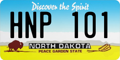 ND license plate HNP101
