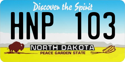 ND license plate HNP103