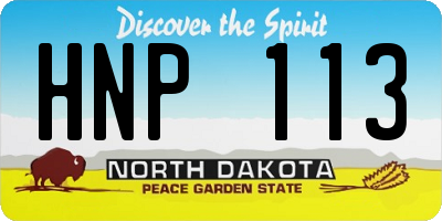 ND license plate HNP113