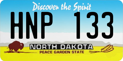 ND license plate HNP133