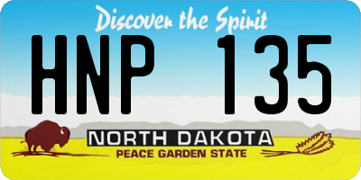 ND license plate HNP135