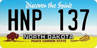 ND license plate HNP137
