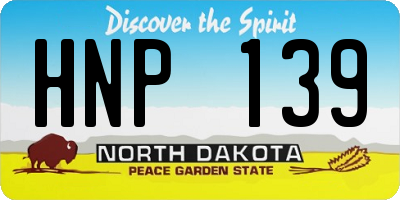 ND license plate HNP139