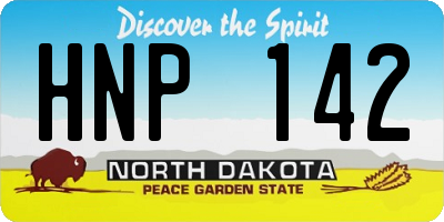 ND license plate HNP142