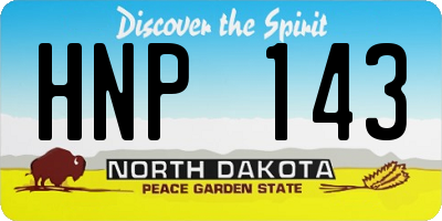 ND license plate HNP143