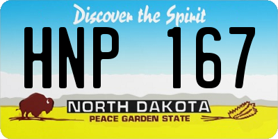 ND license plate HNP167