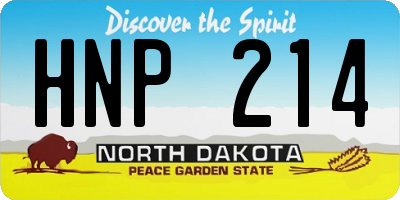 ND license plate HNP214