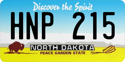 ND license plate HNP215