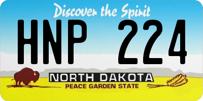 ND license plate HNP224