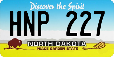 ND license plate HNP227