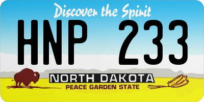 ND license plate HNP233