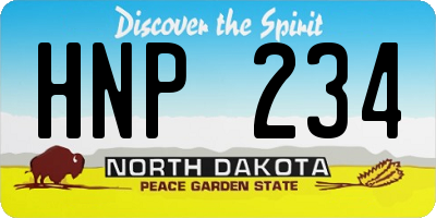 ND license plate HNP234