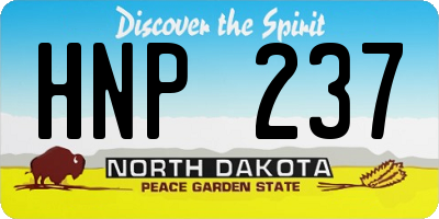 ND license plate HNP237