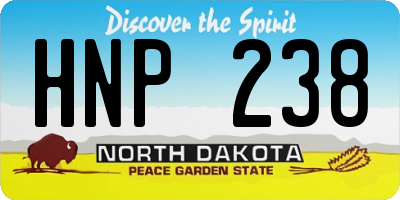 ND license plate HNP238