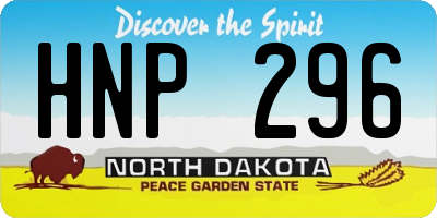 ND license plate HNP296
