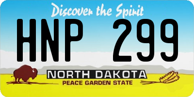 ND license plate HNP299