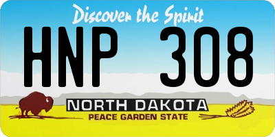 ND license plate HNP308
