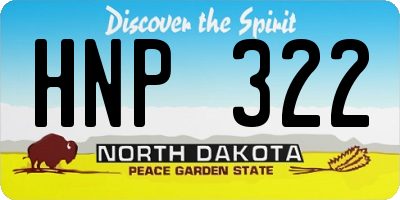 ND license plate HNP322