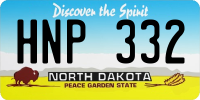 ND license plate HNP332