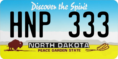 ND license plate HNP333