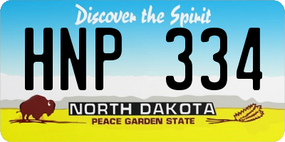 ND license plate HNP334