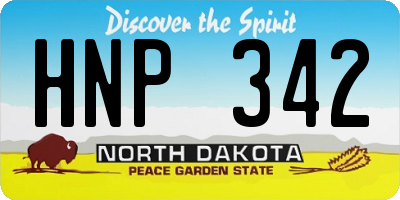 ND license plate HNP342