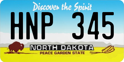 ND license plate HNP345