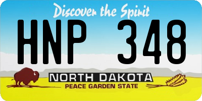 ND license plate HNP348
