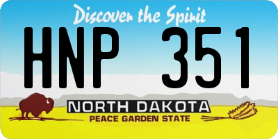 ND license plate HNP351