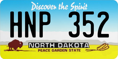 ND license plate HNP352