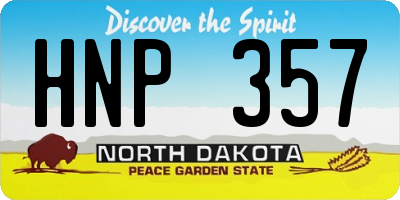ND license plate HNP357