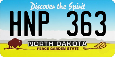 ND license plate HNP363
