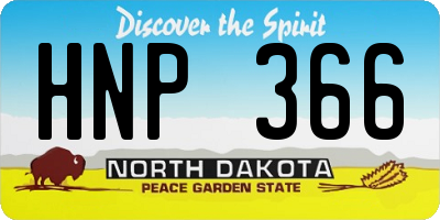 ND license plate HNP366
