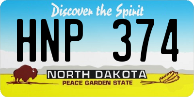 ND license plate HNP374