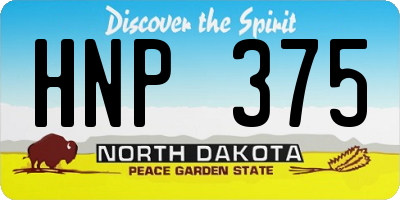 ND license plate HNP375