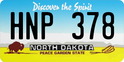 ND license plate HNP378