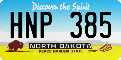 ND license plate HNP385