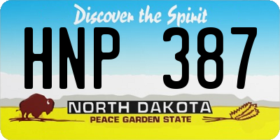 ND license plate HNP387