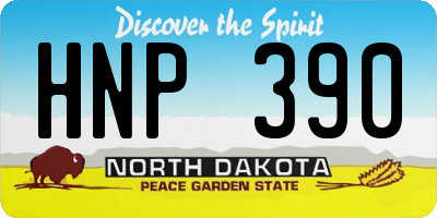 ND license plate HNP390