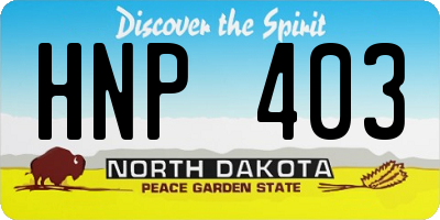 ND license plate HNP403