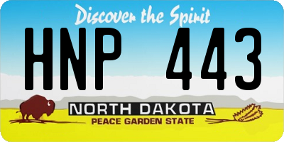 ND license plate HNP443