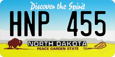 ND license plate HNP455