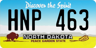 ND license plate HNP463