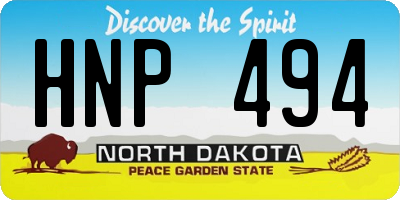 ND license plate HNP494