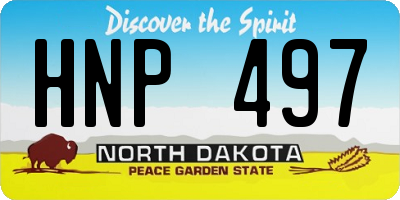 ND license plate HNP497