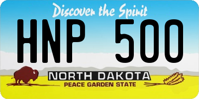 ND license plate HNP500