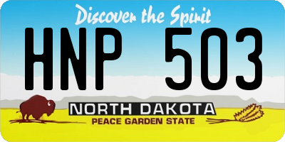 ND license plate HNP503