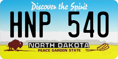 ND license plate HNP540