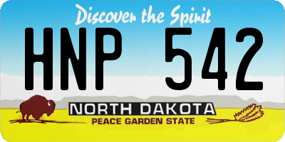 ND license plate HNP542