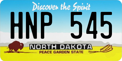 ND license plate HNP545